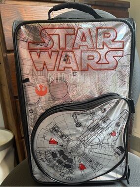 Star Wars Millennium Falcon Kids Carry-On Luggage - Silver with Red Accents